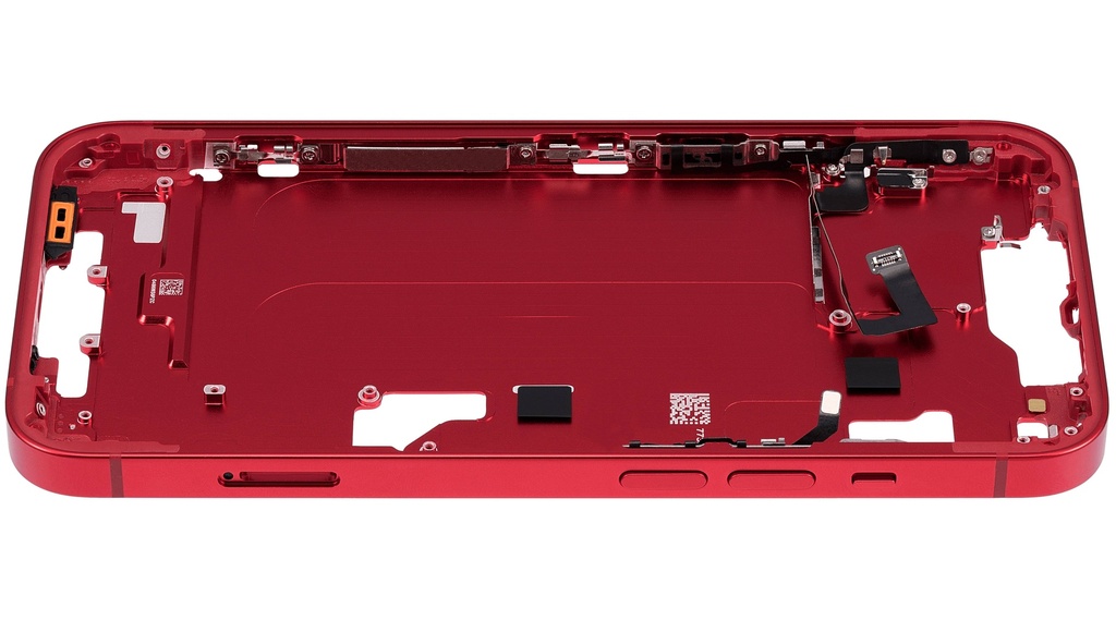 Châssis central avec boutons Power et Volumes compatible iPhone 14 - Version internationale - Aftermarket Plus - Rouge