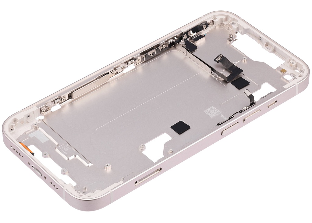 Châssis central avec boutons Power et Volumes compatible iPhone 14 - Version internationale - Aftermarket Plus - Starlight