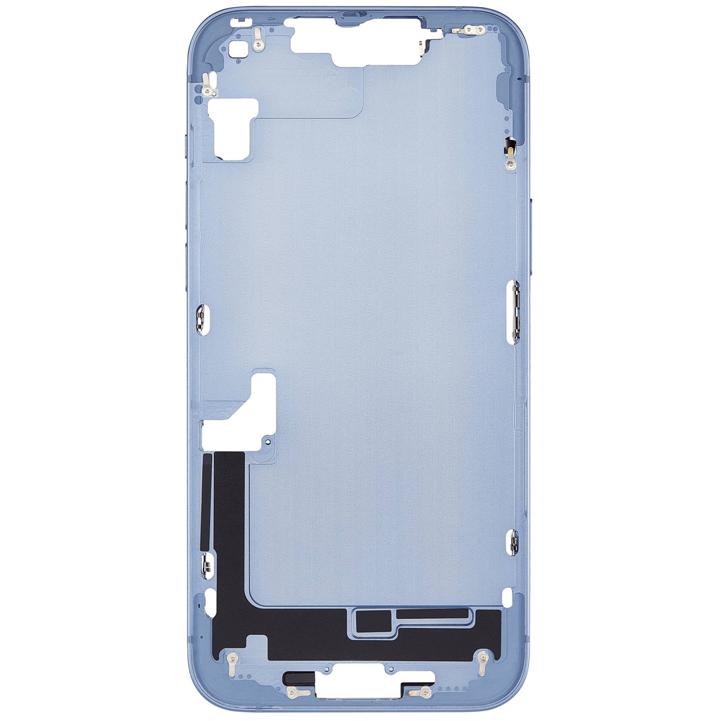 Châssis central avec boutons Power et Volumes compatible iPhone 14 Plus - Version internationale - Aftermarket Plus - Bleu