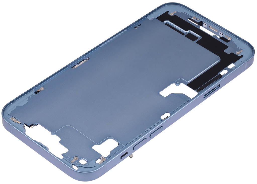 Châssis central avec boutons Power et Volumes compatible iPhone 14 Plus - Version internationale - Aftermarket Plus - Bleu