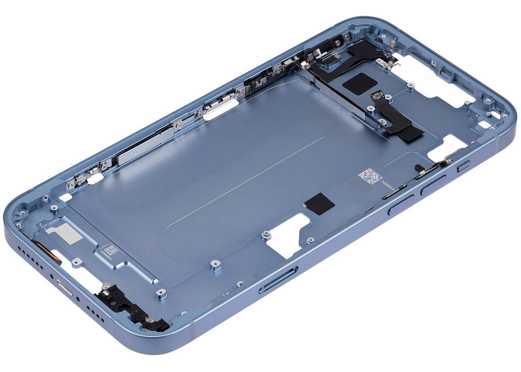 Châssis central avec boutons Power et Volumes compatible iPhone 14 Plus - Version internationale - Aftermarket Plus - Bleu