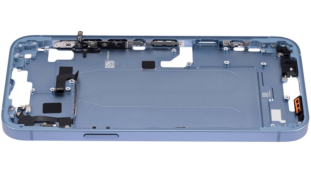 Châssis central avec boutons Power et Volumes compatible iPhone 14 Plus - Version internationale - Aftermarket Plus - Bleu