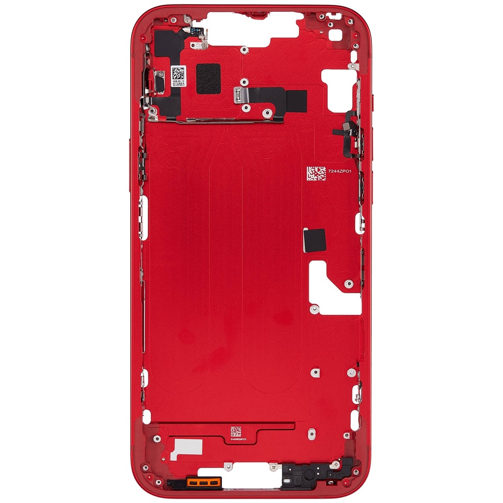 Châssis central avec boutons Power et Volumes compatible iPhone 14 Plus - Version internationale - Aftermarket Plus - Rouge