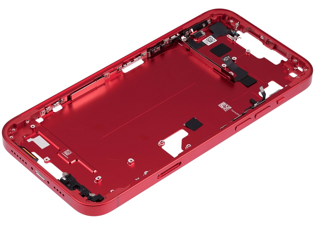 Châssis central avec boutons Power et Volumes compatible iPhone 14 Plus - Version internationale - Aftermarket Plus - Rouge