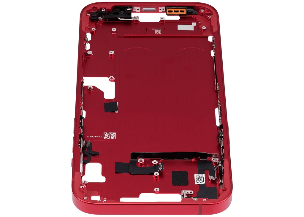 Châssis central avec boutons Power et Volumes compatible iPhone 14 Plus - Version internationale - Aftermarket Plus - Rouge