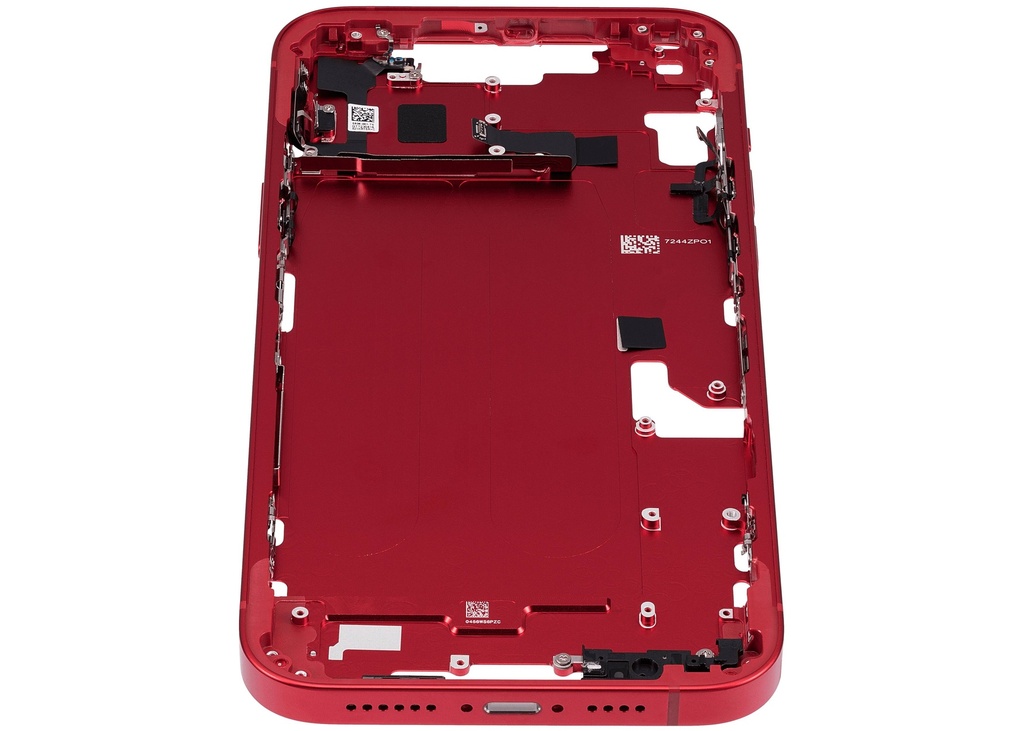 Châssis central avec boutons Power et Volumes compatible iPhone 14 Plus - Version internationale - Aftermarket Plus - Rouge