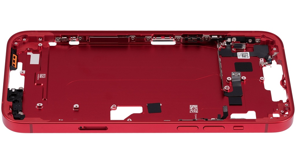 Châssis central avec boutons Power et Volumes compatible iPhone 14 Plus - Version internationale - Aftermarket Plus - Rouge