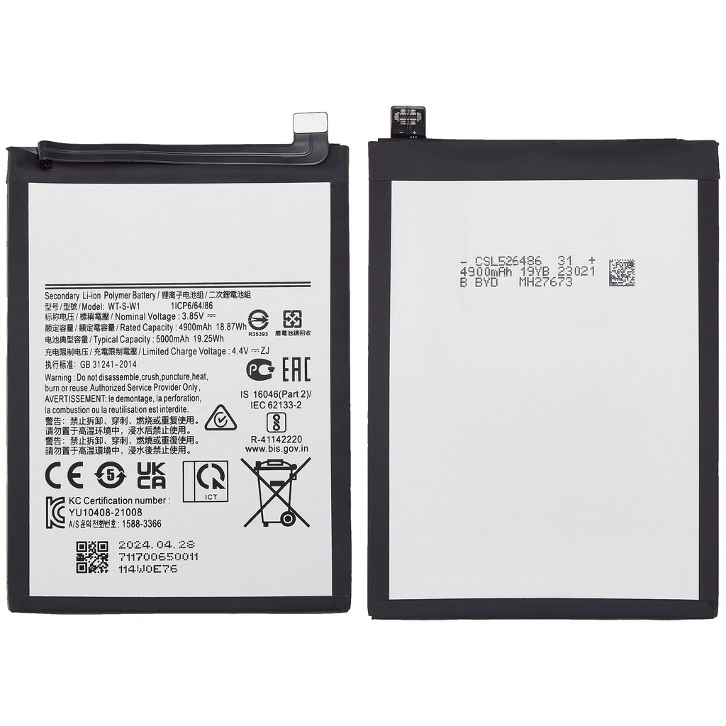 Batterie compatible Samsung Galaxy A04 A045 2022 - A04E A042 2022 - A14 A145 2023 - A14 5G A146U A146P A146V A146W 2023 - WT-S-W1