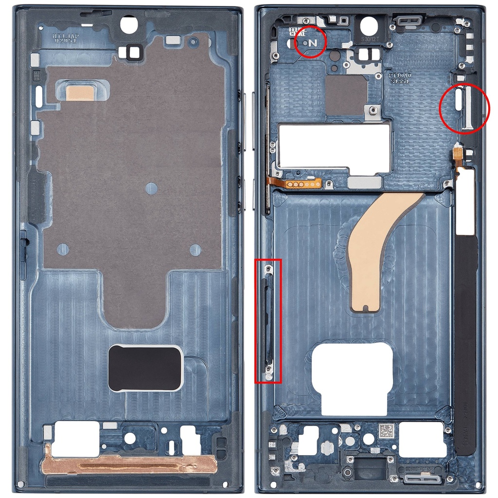 Châssis central compatible SAMSUNG S22 Ultra 5G - Version US et Internationale - Vert