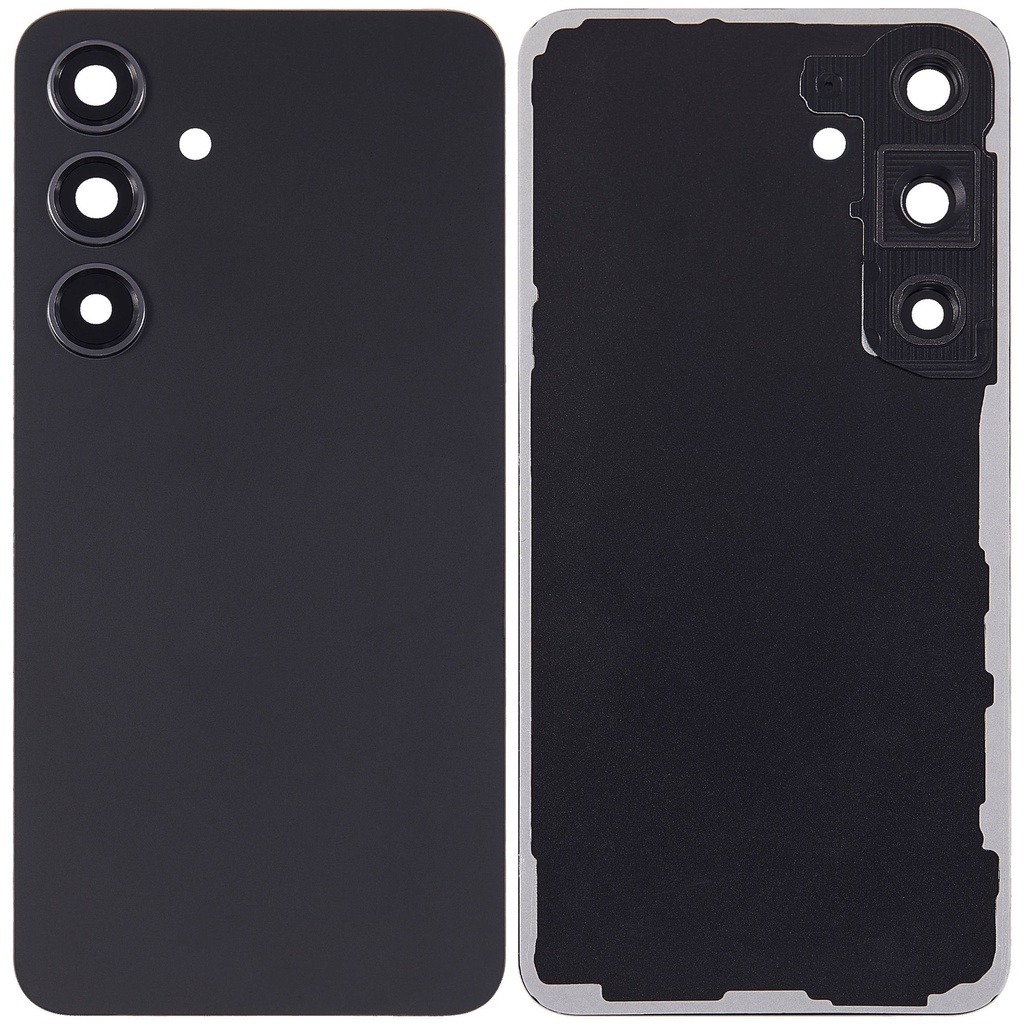 Vitre arrière avec lentille caméra compatible SAMSUNG S24 5G - Sans logo - Aftermarket Plus - Onyx Black