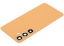 Vitre arrière avec lentille caméra compatible SAMSUNG S24 5G - Sans logo - Aftermarket Plus - Sandstone Orange