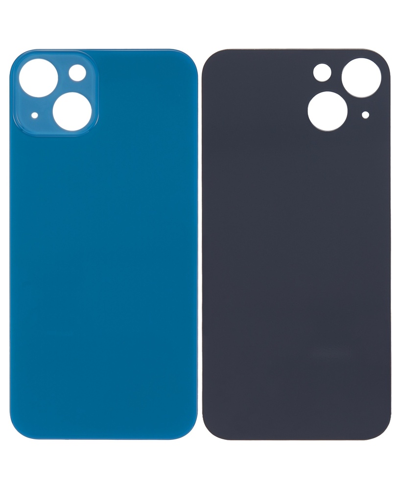 Vitre arrière compatible pour iPhone 13 - Sans logo - Bleu