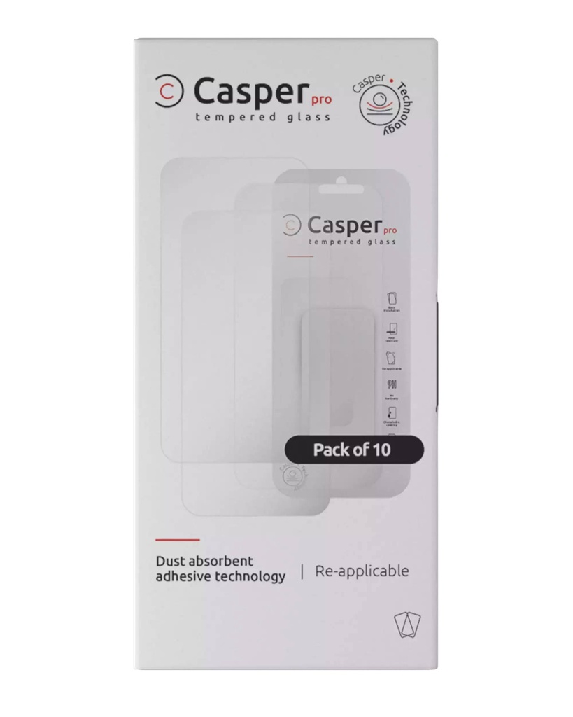 Lot de 10 Verres trempés Clair pour iPhone 16 Pro Max - Apple - Casper Pro