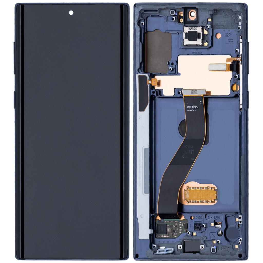 Bloc écran OLED avec châssis compatible pour SAMSUNG Note 10 - Aftermarket Plus - Aura Argent
