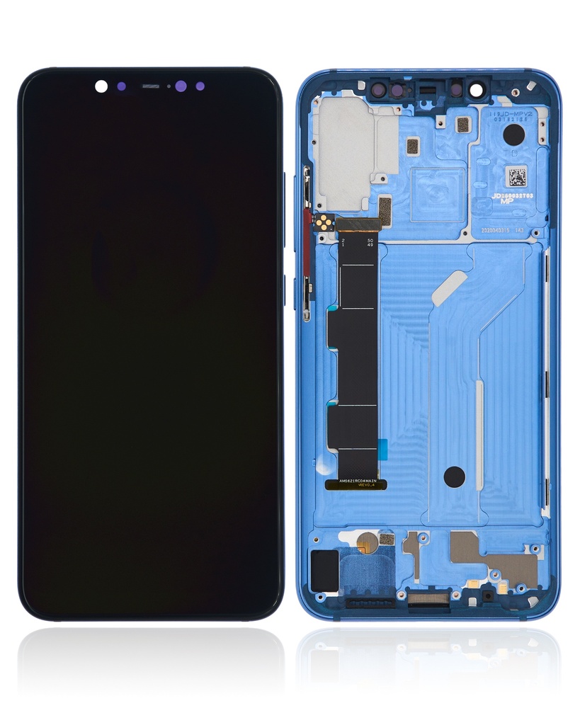 Bloc écran OLED avec châssis pour Xiaomi Mi 8 - Reconditionné - Bleu