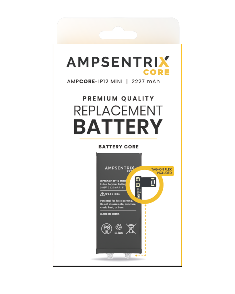 Batterie à souder avec Tag-on-Flex compatible iPhone 12 mini - AmpSentrix Core