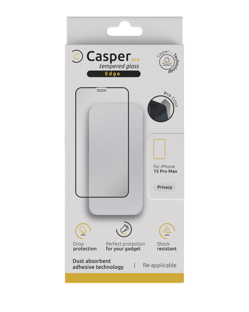Verre trempé Privacy compatible iPhone 15 Pro Max Apple - Casper Pro Edge