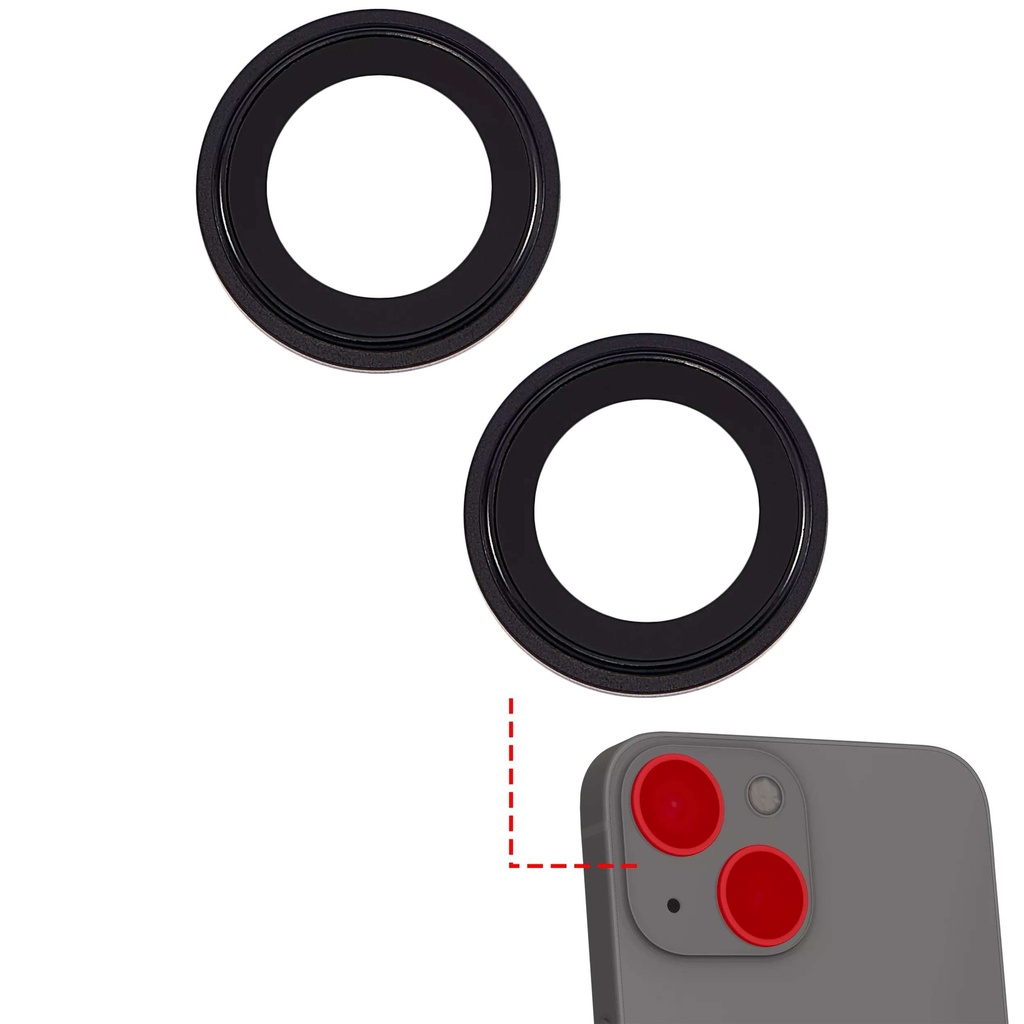 Protection caméra compatible iPhone 13 - 13 Mini Apple - Casper - Noir