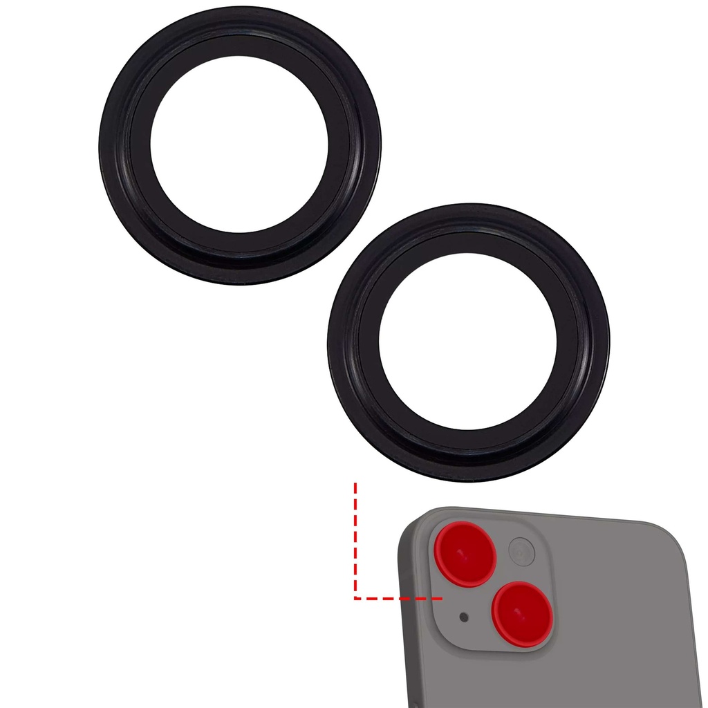 Protection caméra compatible iPhone 14 - 14 Plus Apple - Casper - Noir