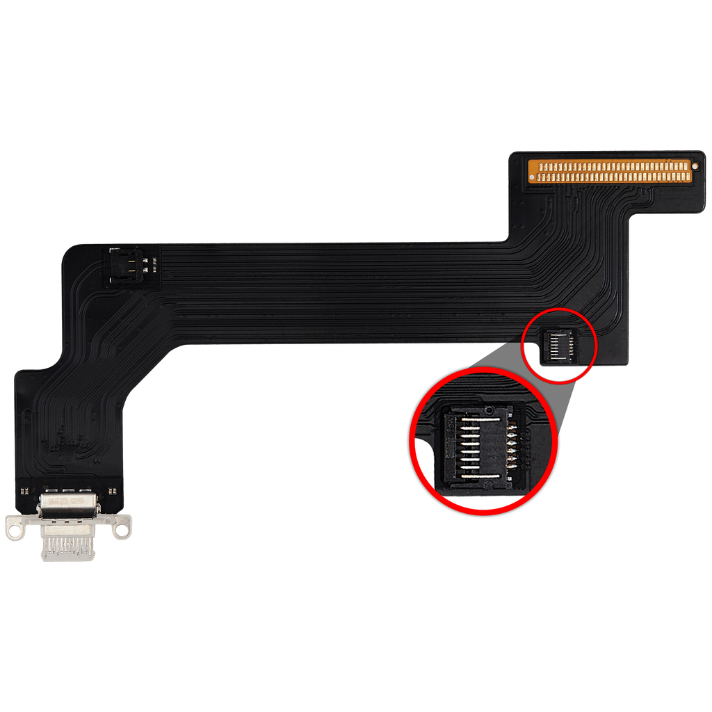 Connecteur de charge avec nappe compatible iPad 10 2022 - Version 4G - Aftermarket Plus - Argent