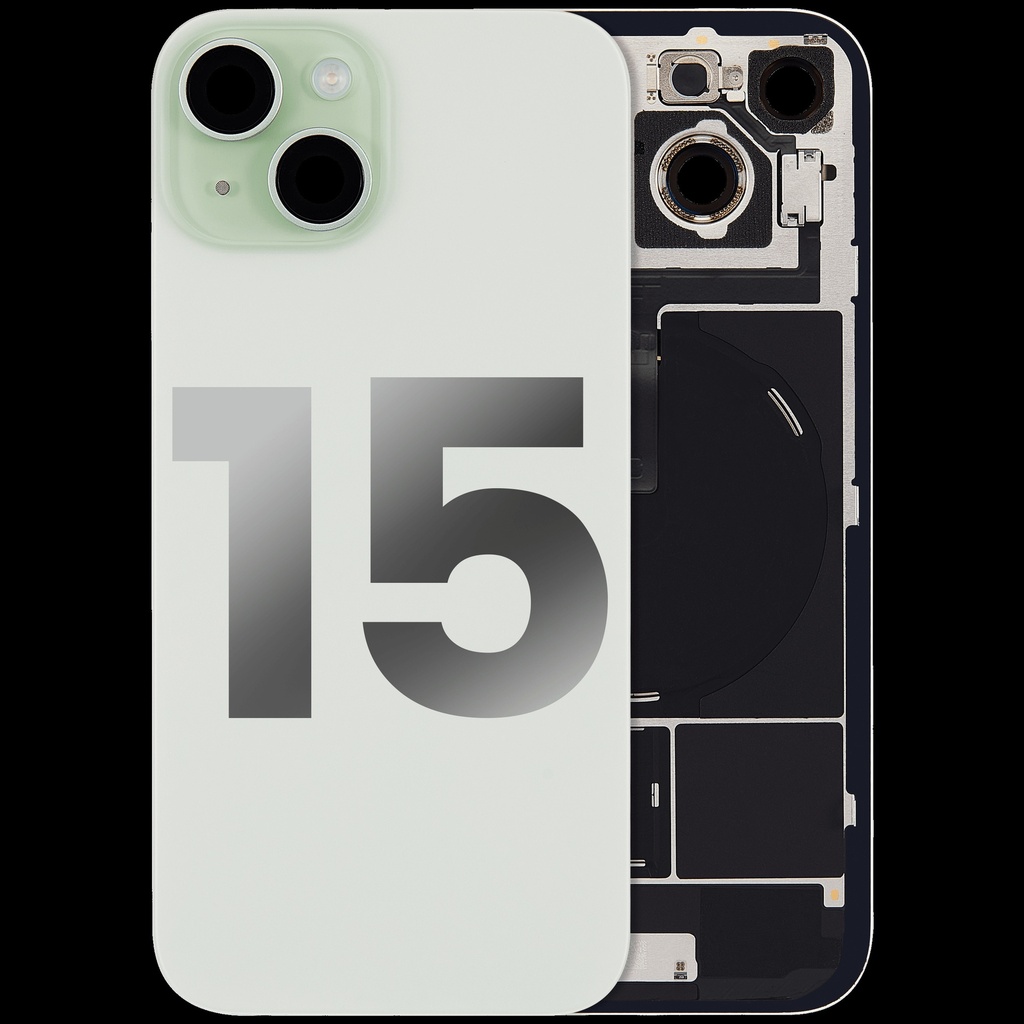 Vitre arrière avec adhésif et MagSafe original pour IPhone 15 Plus - Avec Logo - Grade A - Vert