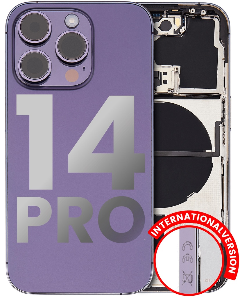 Chassis arrière avec petit composant pré installé pour iPhone 14 Pro - Version Internationale - Grade A - Violet