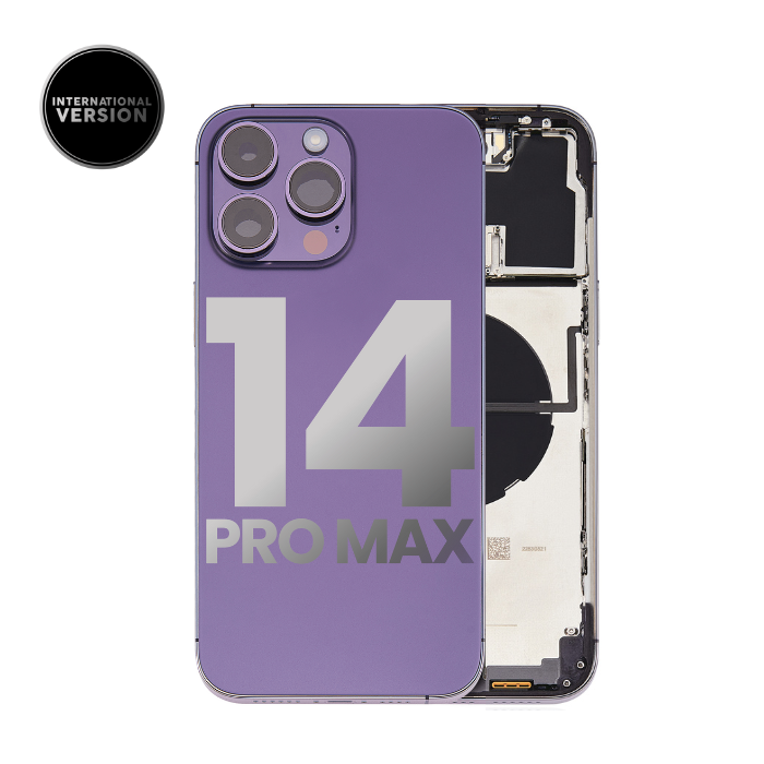 Châssis arrière avec petit composant pré installé pour iPhone 14 Pro Max - Grade A - avec logo - Version Internationale - Violet