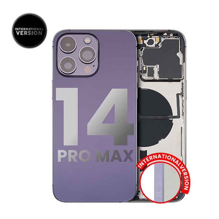 Châssis arrière avec petit composant pré installé pour iPhone 14 Pro Max - Grade A - avec logo - Version Internationale - Violet