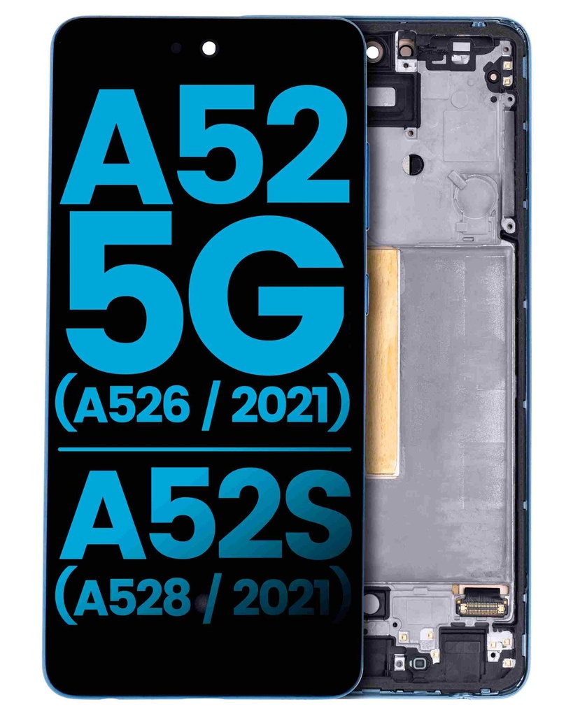 Bloc écran LCD sans capteur d'empreinte compatible SAMSUNG A52 5G - A526 2021 - A52s - A528 2021 - Aftermarket Incell - Bleu