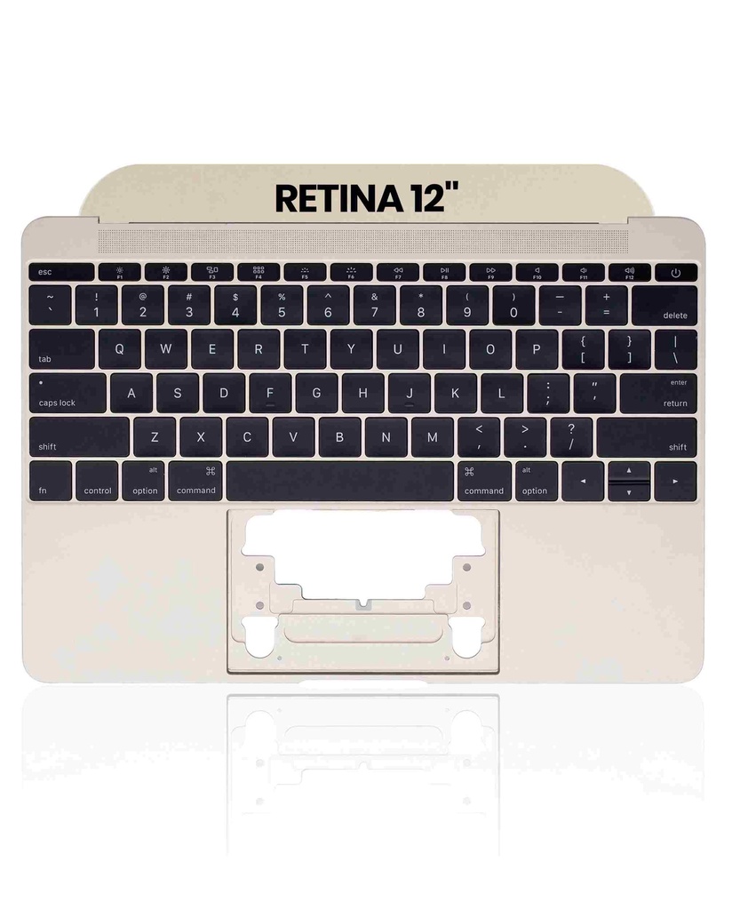 Top Case avec clavier rétroéclairé AZERTY pour Macbook Retina 12" (A1534/2015) OR