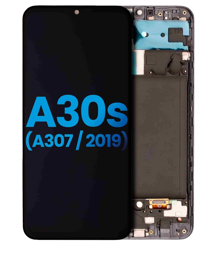 Bloc écran LCD avec châssis - sans capteur d'empreintes - compatible SAMSUNG A30s - A307 2019 - Aftermarket Incell - Toutes couleurs