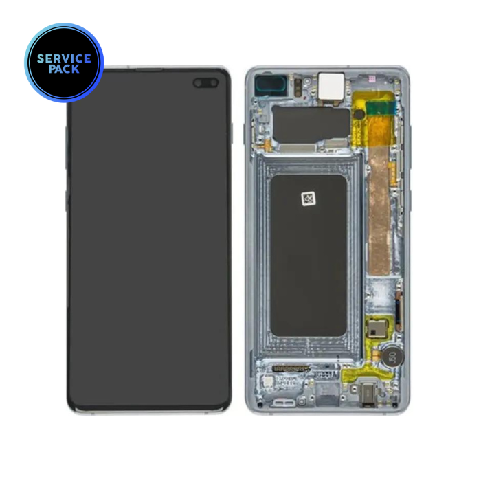 Bloc écran OLED avec châssis pour SAMSUNG S10 Plus - G975F - SERVICE PACK - Bleu