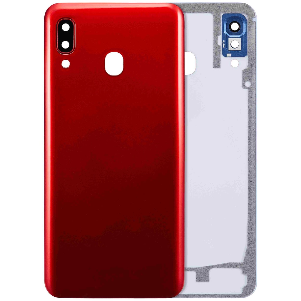 Vitre arrière avec lentille caméra compatible SAMSUNG A30 - A305 2019 - Aftermarket Plus - Rouge