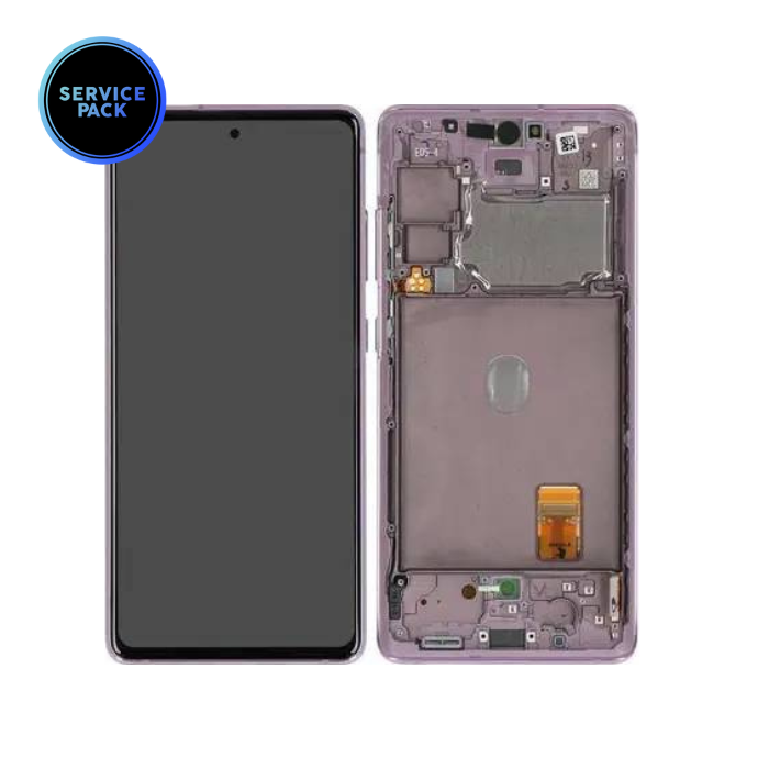 Bloc écran OLED avec châssis pour Samsung S20 FE - G780F - SERVICE PACK - Rose Lavande