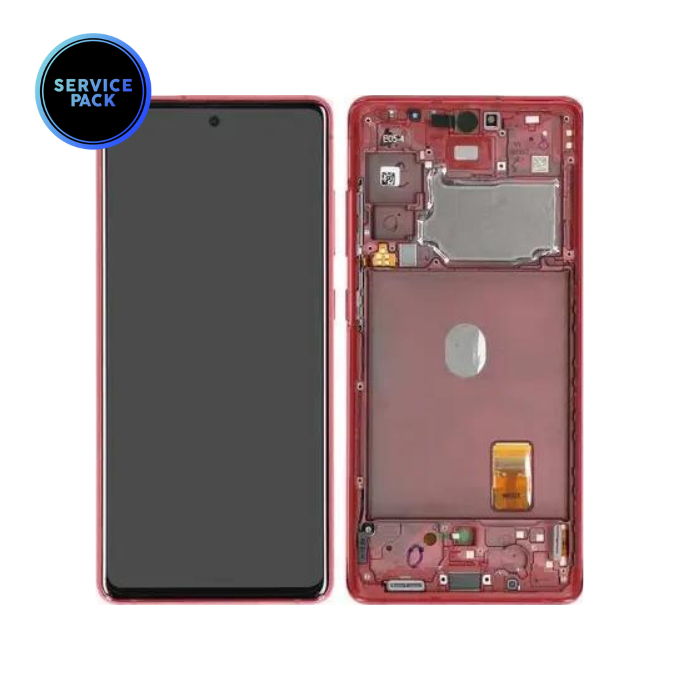 Bloc écran OLED avec châssis pour SAMSUNG S20 FE 4G et 5G - G780FE - SERVICE PACK - Rouge