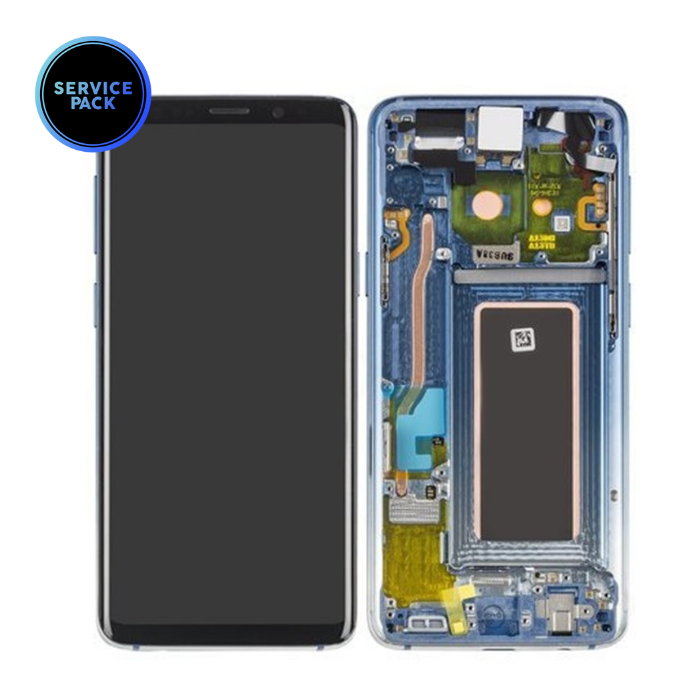 Bloc écran SAMSUNG S9 - G960F - Bleu Polaire - SERVICE PACK