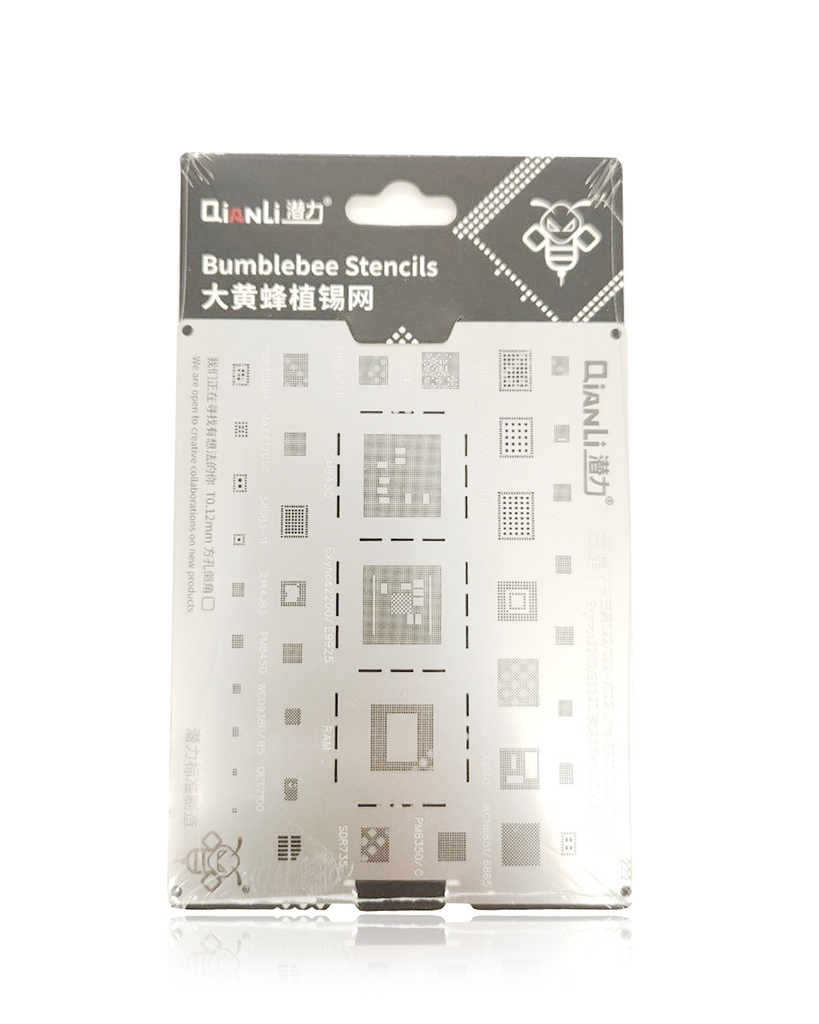 Stencil pochoir de rebillage pour SAMSUNG S22 - S22 Plus - S22 Ultra - Exynos 2200 - E9925 SM8450 - CPU - Qianli SAM15 QS222