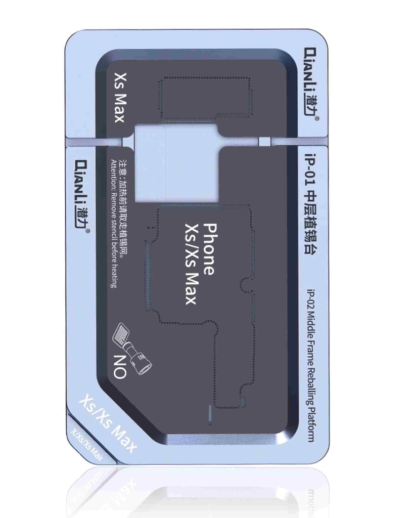 Plateforme de rebillage middle frame en métal pour iPhone X - XS - XS Max - Qianli IP-01