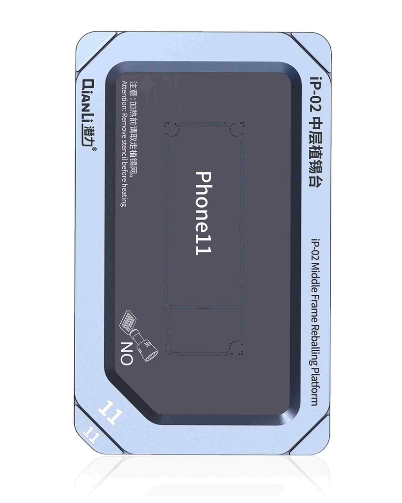 Plateforme de rebillage middle frame en métal pour iPhone 11 - 11 Pro - 11 Pro Max - Qianli IP-02