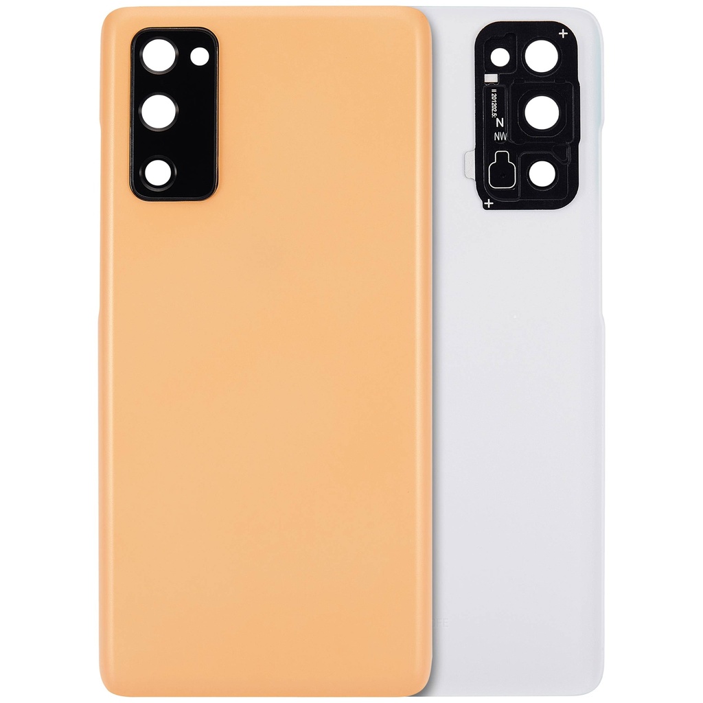 Vitre arrière avec lentille caméra compatible SAMSUNG S20 FE 5G - Aftermarket Plus - Cloud Orange