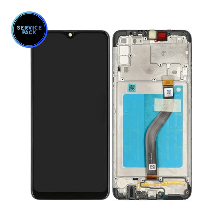 Bloc écran LCD avec châssis pour SAMSUNG A20s - A207F - SERVICE PACK - Noir