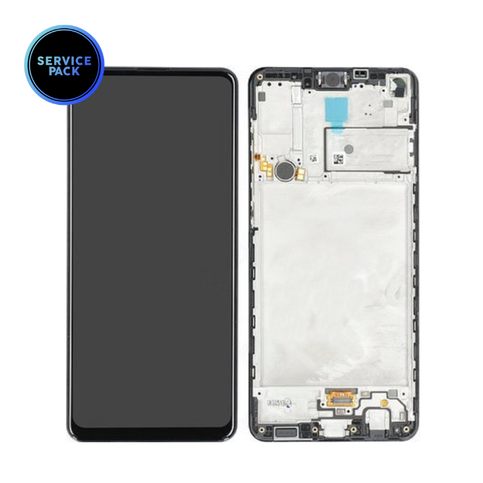 Bloc écran LCD avec châssis pour SAMSUNG A21s - A217F - SERVICE PACK - Noir