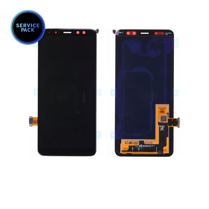 Bloc écran OLED pour SAMSUNG A8 2018 A530F - SERVICE PACK - Noir