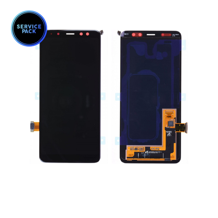 Bloc écran pour SAMSUNG A8 2018 A530F - SERVICE PACK - Noir
