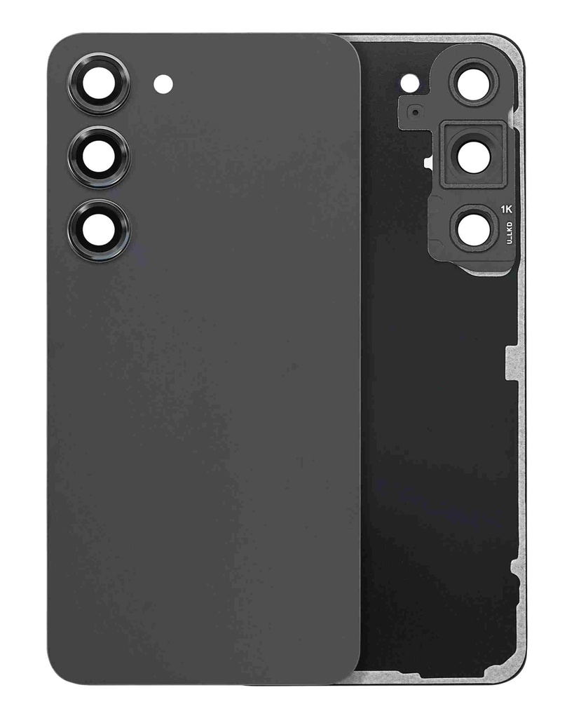 Vitre arrière avec lentille caméra compatible SAMSUNG S23 5G - Sans logo - Aftermarket Plus - Phantom Black