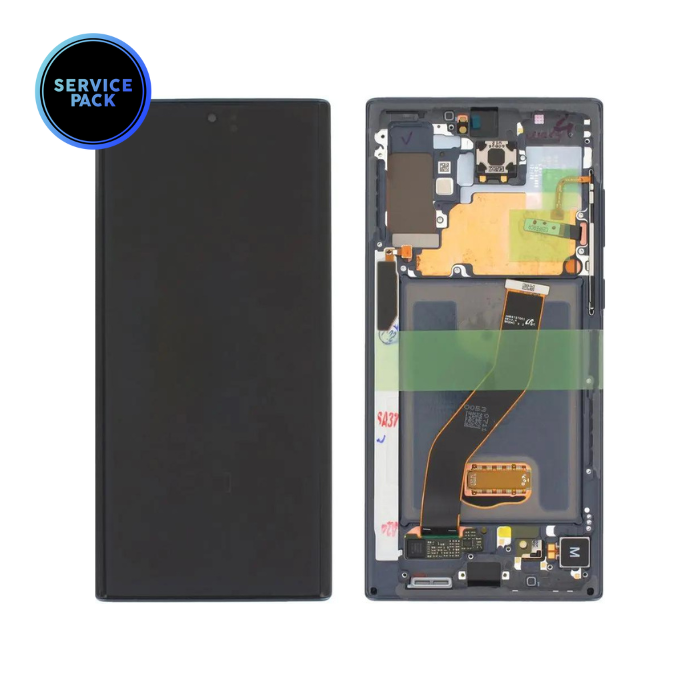 Bloc écran OLED avec châssis pour SAMSUNG Note 10 Plus - N975F - SERVICE PACK - Noir