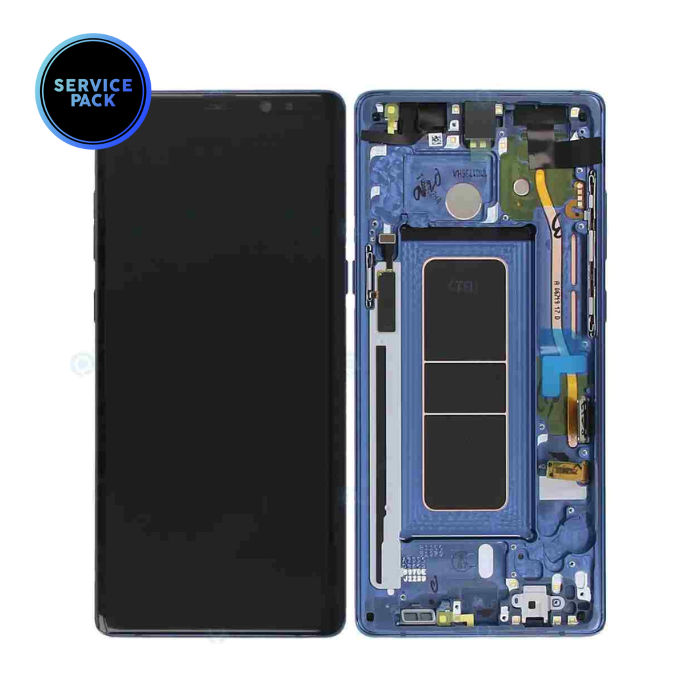 Bloc écran OLED avec châssis pour SAMSUNG Note 8 - N950F - SERVICE PACK - Bleu