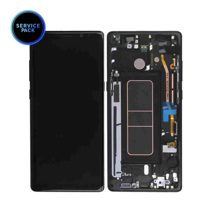 Bloc écran OLED avec châssis pour SAMSUNG Note 8 N950F - SERVICE PACK - Noir