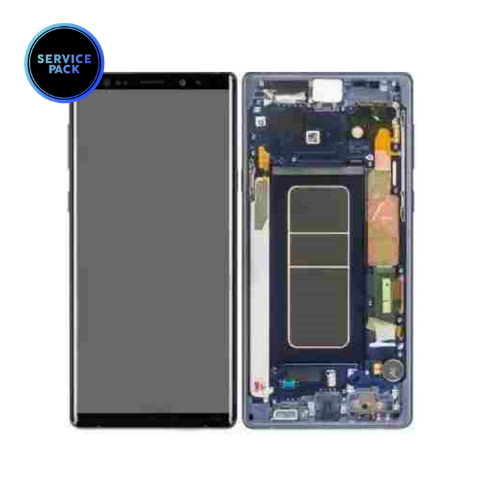 Bloc écran OLED avec châssis pour SAMSUNG Note 9 N960F - SERVICE PACK - Bleu