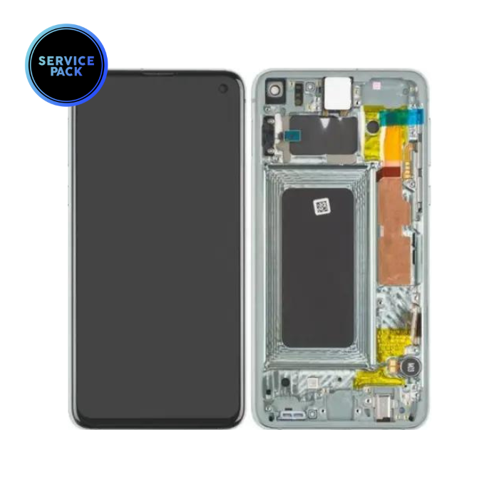 Bloc écran OLED avec châssis pour SAMSUNG S10e - G970F - SERVICE PACK - Vert